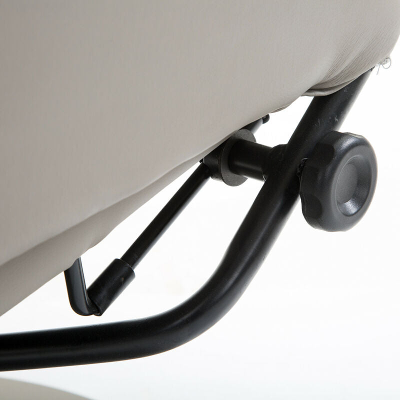 Grey Faux Leather Armchair with Footrest by Lavishway | Recliner Sofa-42706