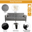 Convertible Recliner Grey Sofa Bed by Lavishway | Velvet Sofa-44284