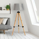 Classic Wooden Tripod Adjustable Floor Lamp by Lavishway | Floor Lamps-42476