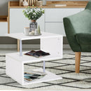 White 2-tier shelves Coffee & End Side Table by Lavishway | Side Tables-38513