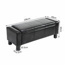 Faux Leather Ottoman & Storage Chest in Black by Lavishway | Benches & Storage Benches-42539
