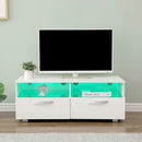 Gloss Front 100cm Wide TV Stand in White by Lavishway | TV Units Cabinets-43034