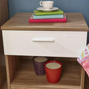 White Gloss Oak Bedside Cabinet by Lavishway | Bedside Tables-43507