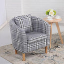 Tartan Grey Fabric Deluxe Tub Chair by Lavishway | Fabric Sofas-41443