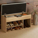 Oak Wooden Shoe Storage Cabinet With Seating by Lavishway | Shoe Cabinets-39012
