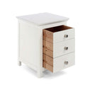 White Painted Bedside Table with Glass Top by Lavishway | Bedside Tables-38772