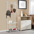 5 Hooks Coat Rack Hanging Bar in White by Lavishway | Hall Trees-43933