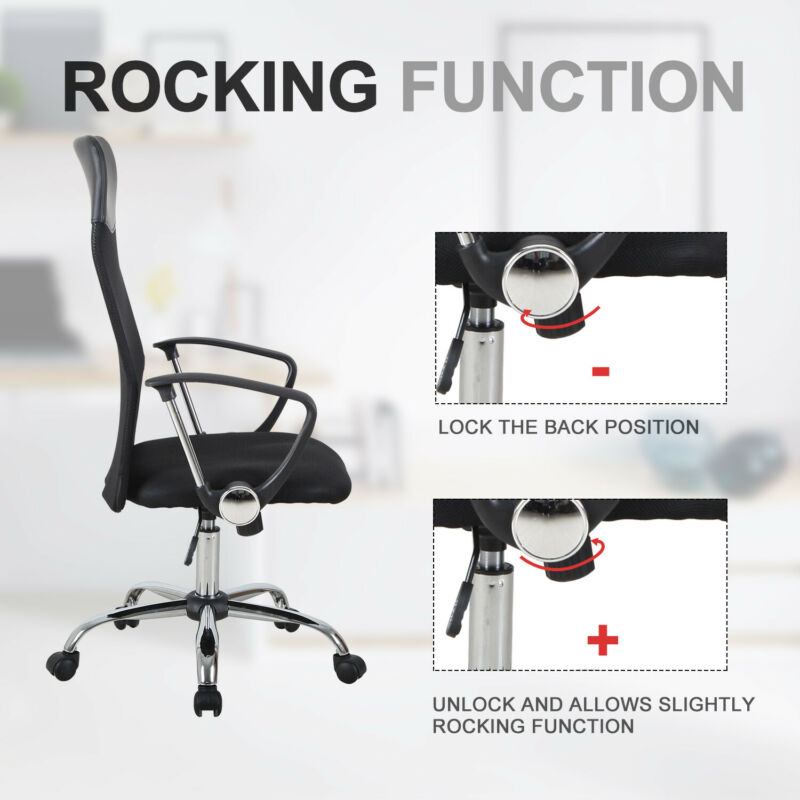 Executive Black High Back Office Chair by Lavishway | Mesh Chairs-42862