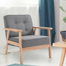 Retro Accent Single Chair in Linen Fabric by Lavishway | Bedroom Chairs-43857