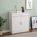 2 Door 1 Drawer White Shoe Storage Cabinet by Lavishway | Shoe Cabinets-43276