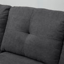 3-Seater L-shaped Linen-Look Sofa by Lavishway | Fabric Sofas-42634