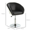 Set of 2 Black Faux Leather Tub Bar Stool by Lavishway | Bar Stools-43758