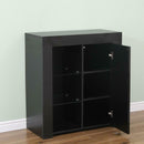 Black 1 Glass Door 6 Shelves Sideboard by Lavishway | Sideboards-43172
