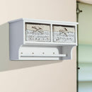 Wall Mounted 2 Hooks Coat Rack in White by Lavishway | Hall Trees-42547