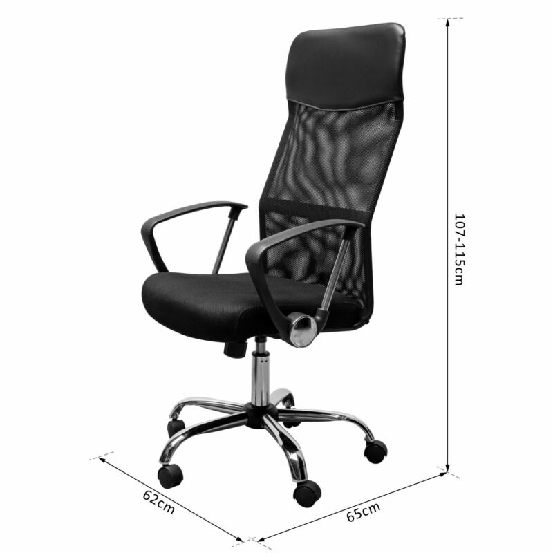 Executive Black High Back Office Chair by Lavishway | Mesh Chairs-42861