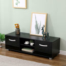 2 Door 2 Open Shelves Black Wide TV Unit by Lavishway | TV Units Cabinets-39418