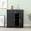 2 Door 1 Drawer Black Shoe Storage Cabinet by Lavishway | Shoe Cabinets-38948