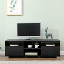 2 Door 2 Open Shelves Black Wide TV Unit by Lavishway | TV Units Cabinets-39412