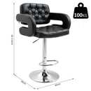 Modern Black Faux Leather Kitchen Bar Stool by Lavishway | Bar Stools-43796