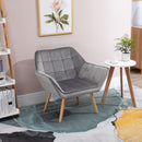 Velvet upholstery Grey Accent Chair by Lavishway | Bedroom Chairs-42845