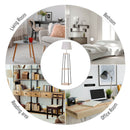 Tripod Floor Lamp with 3-Tier in Oak & White by Lavishway | Floor Lamps-43586