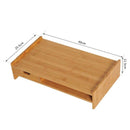 Bamboo Single Drawer Monitor Riser Stand by Lavishway | Reclaimed Wood Desks-43623