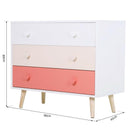 Colorful Pink Wooden 3 Drawers Baby Chest by Lavishway | Chest Of Drawers-42844