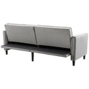 Convertible Recliner Grey Sofa Bed by Lavishway | Velvet Sofa-44283