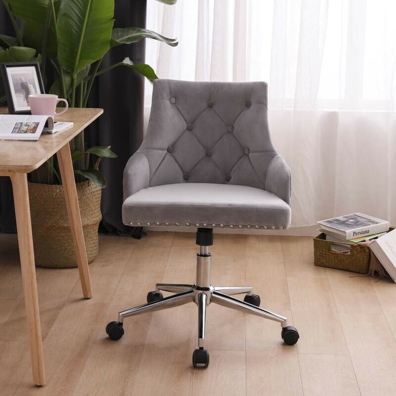 Adjustable Swivel Velvet Chair by Lavishway | Velvet Chairs-39301