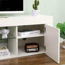 White Gloss Front 2 Door 130cm Wide TV Unit by Lavishway | TV Units Cabinets-43061