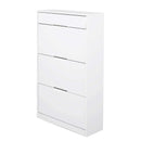 3 Tilting Doors White Shoe Storage Cupboard by Lavishway | Shoe Cabinets-38954
