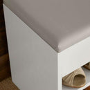 Wooden White Shoe Cabinet With Seating by Lavishway | Shoe Cabinets-38966