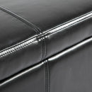 Faux Leather Ottoman & Storage Chest in Black by Lavishway | Benches & Storage Benches-42531