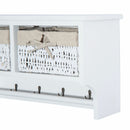 Wall Mounted 2 Hooks Coat Rack in White by Lavishway | Hall Trees-42554