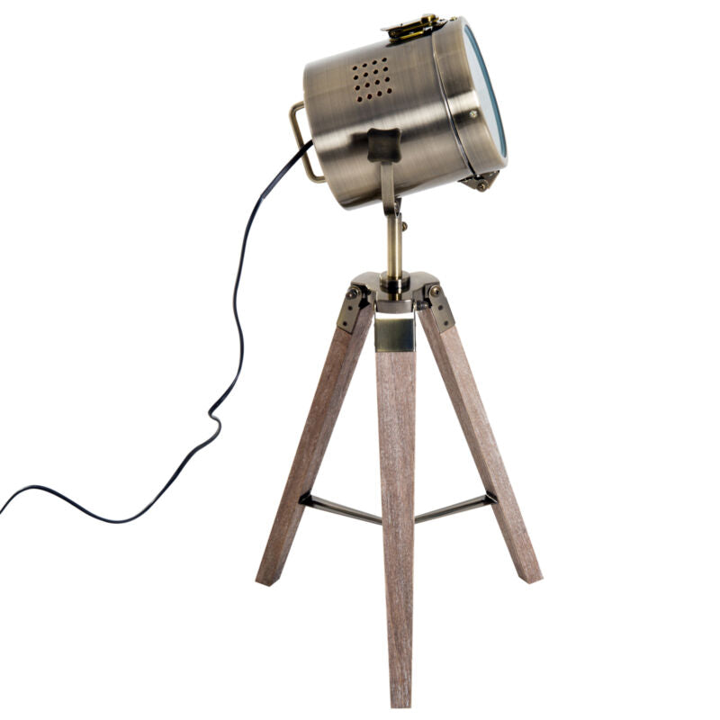 Tripod Table Desk Lamp with Wooden Base by Lavishway | Desk Lights-43878