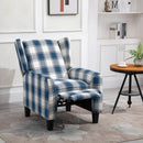 Plaid Upholstered Reclining Armchair by Lavishway | Recliner Armchairs-43608