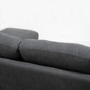 3-Seater L-shaped Linen-Look Sofa by Lavishway | Fabric Sofas-42635