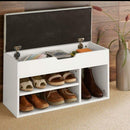 Wooden White Shoe Cabinet With Seating by Lavishway | Shoe Cabinets-38964