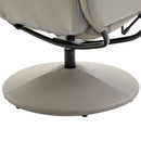 Grey Faux Leather Armchair with Footrest by Lavishway | Recliner Sofa-42709