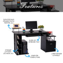 Wooden Office Workstation in Black by Lavishway | Reclaimed Wood Desks-42813