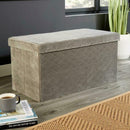 Velvet Fabric Storage Box in Grey by Lavishway | Benches & Storage Benches-38662