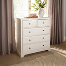 5 Drawers Solid Wood Chest in White by Lavishway | Chest Of Drawers-38837