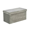 Velvet Fabric Storage Box in Grey by Lavishway | Benches & Storage Benches-38666