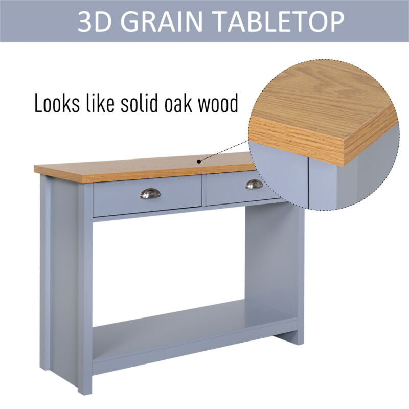 Retro Style 2 Drawer Console Table by Lavishway | Hallway Console Table-45035