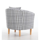 Tartan Grey Fabric Deluxe Tub Chair by Lavishway | Fabric Sofas-41445