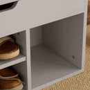 Wooden Grey Shoe Storage Cabinet With Seating by Lavishway | Shoe Cabinets-39000