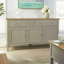 Grey Solid Wood 3 Doors Long Sideboard by Lavishway | Sideboards-43179