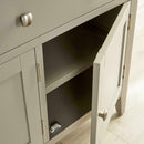 Grey Solid Wood 3 Doors Long Sideboard by Lavishway | Sideboards-43184