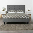 Grey Double Bed Frame With Mattress by Lavishway | Fabric Beds-39158