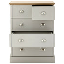 Chest of 5 Drawers in Grey with Oak Effect by Lavishway | Chest Of Drawers-43368